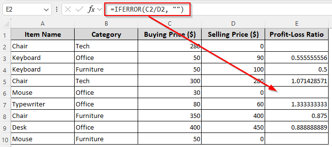 Returning Blanks for Formula Errors with the IFERROR and IFNA Functions