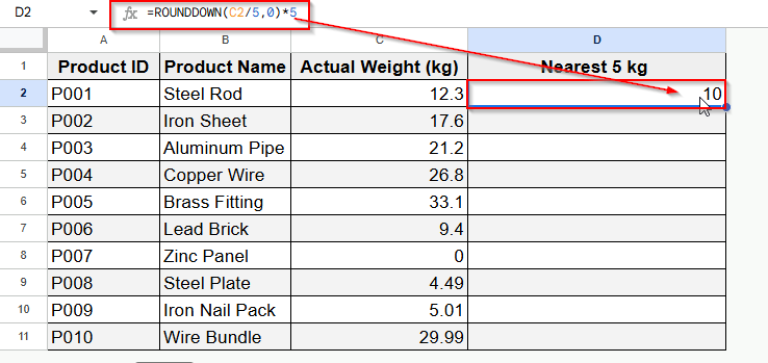 How to Round to Nearest 5 in Google Sheets (6 Easy Ways) - Excel Insider