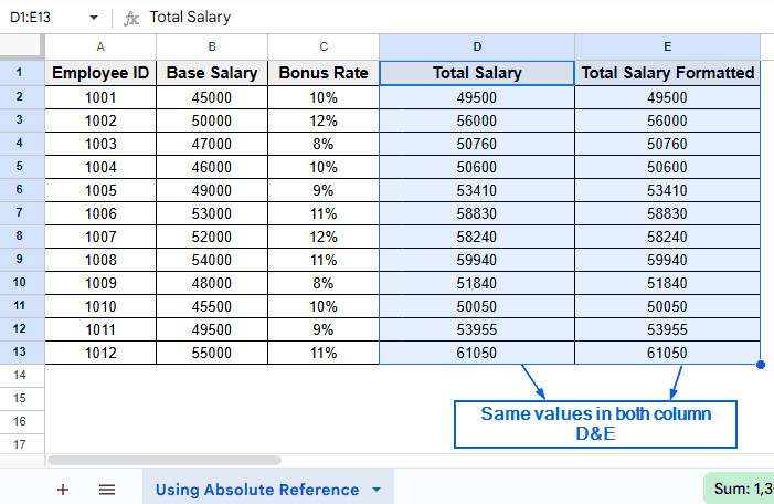Copy Formula Using Absolute Cell References