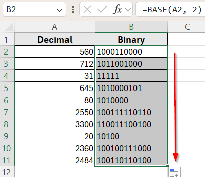 Using BASE Function for Large Numbers