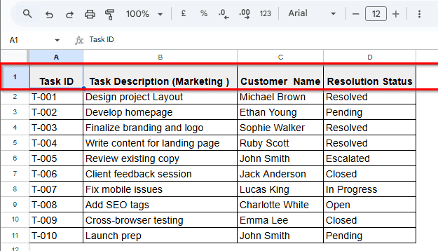 Resize Row Precisely (Using Context Menu)