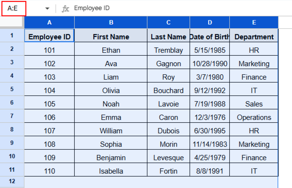How to Make All Cells the Same Size in Google Sheets - Excel Insider