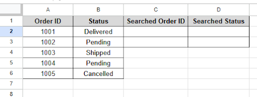 dataset for search for a text in a range