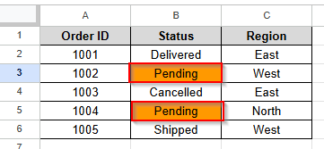 pending word is highlighted