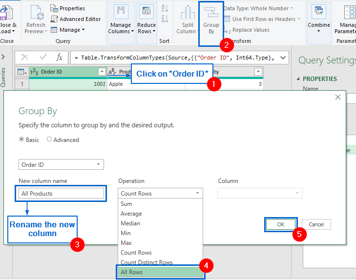 Combine Rows Automatically Using Power Query