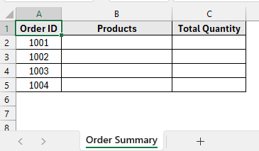 Combine Product Names Using TEXTJOIN and FILTER Functions