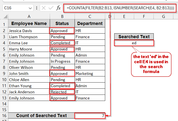 Count Text Matches in Excel 365 With the FILTER Function