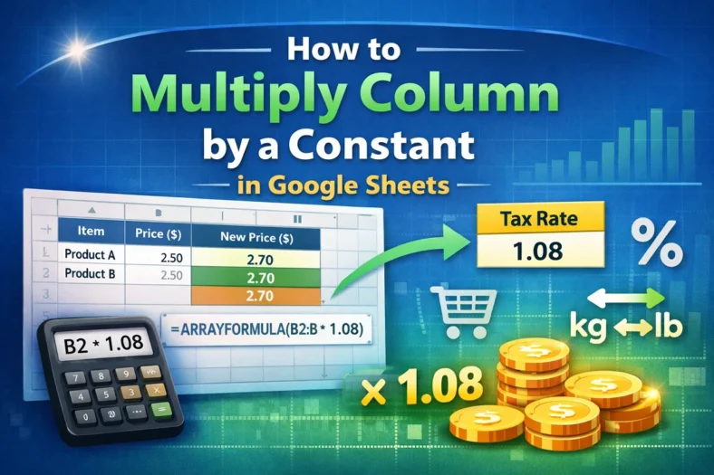 featured image - google sheets multiply column by constant