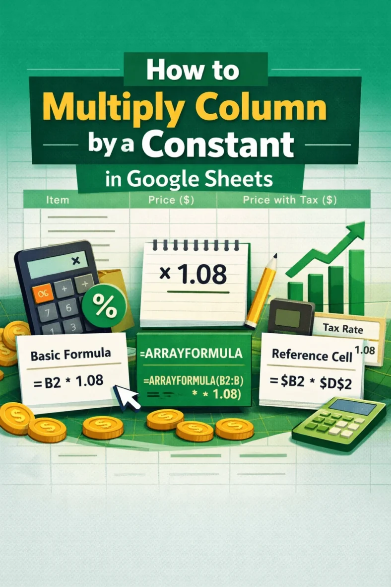featured image - google sheets multiply column by constant