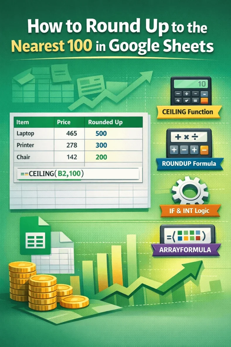 featured image - google sheets round up to nearest 100