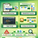 featured image - google sheets transpose row to column