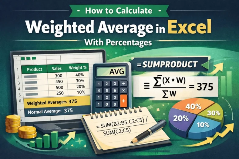featured image - how to calculate weighted average in excel with percentages