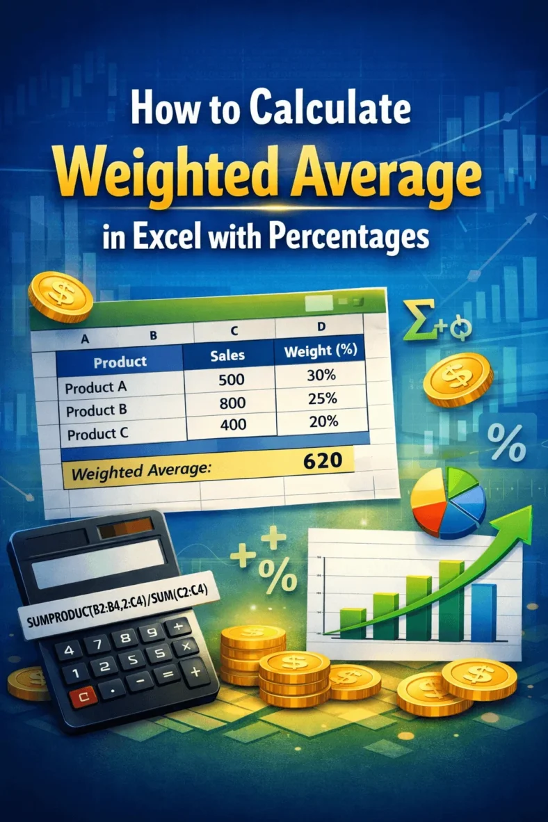 featured image - how to calculate weighted average in excel with percentages