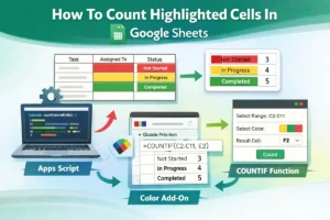 featured image - how to count highlighted cells in google sheets