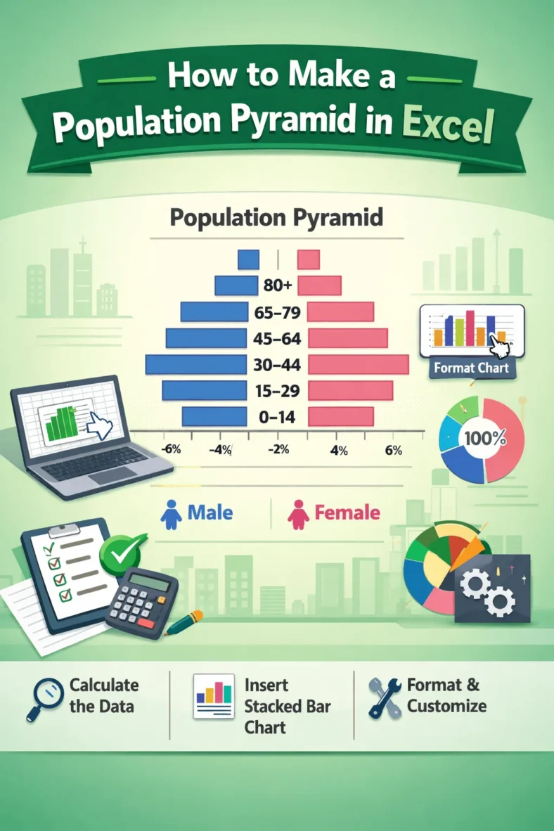 featured image - how to make a population pyramid in excel