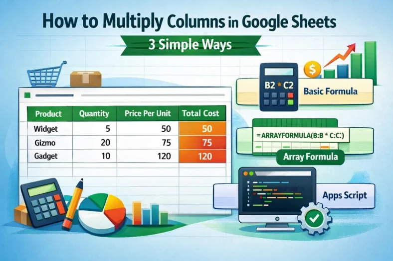 featured image - how to multiply columns in google sheets
