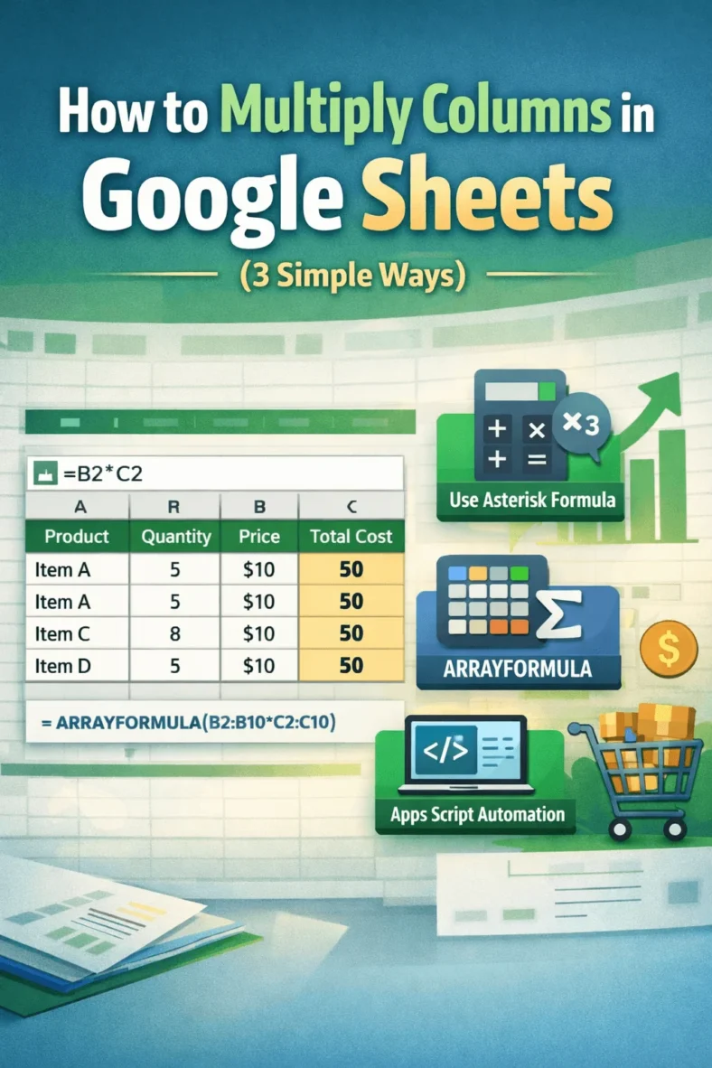 featured image - how to multiply columns in google sheets
