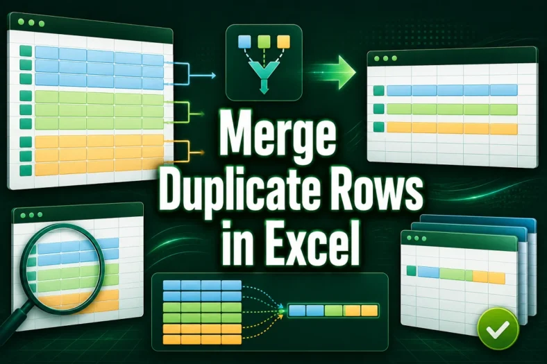 featured image - merge duplicate rows in excel