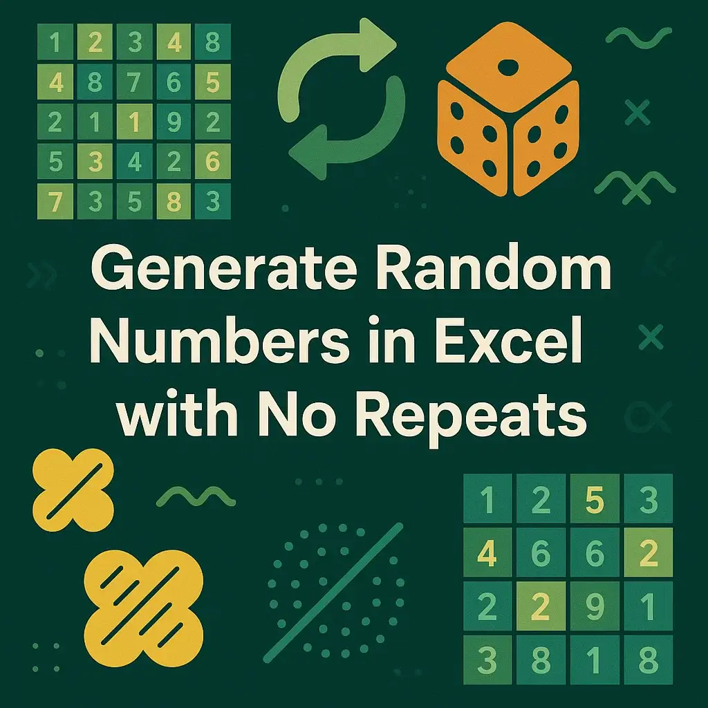 How to Generate Random Numbers in Excel with No Repeats - Excel Insider