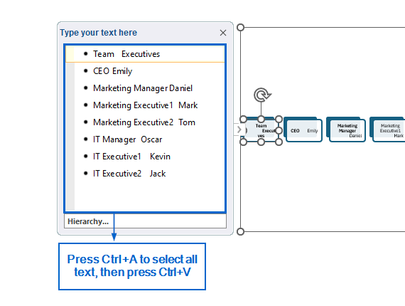 Create Hierarchy Automatically Using SmartArt
