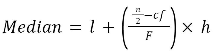 Formula for grouped median