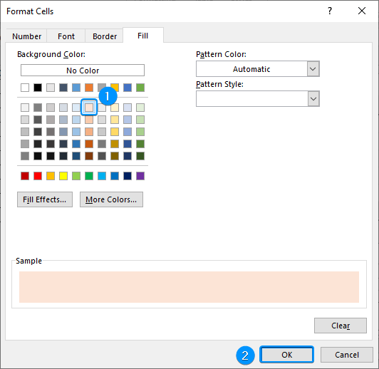 Select a fill color