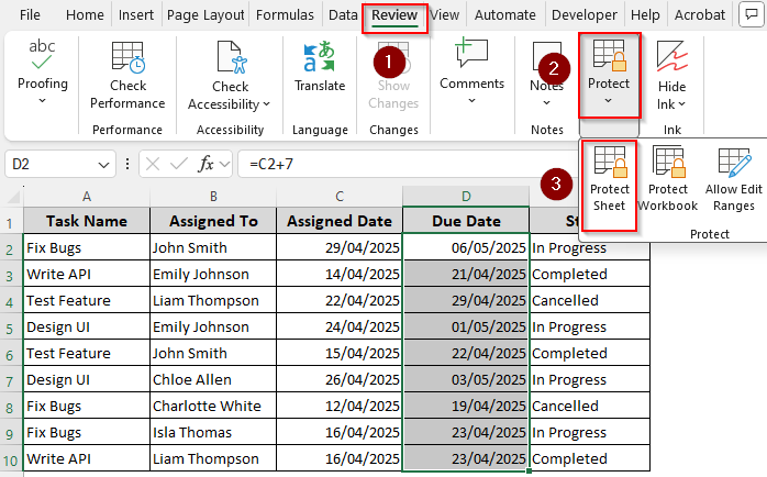 Only Protect Cells with Formulas with the Go To Special Feature