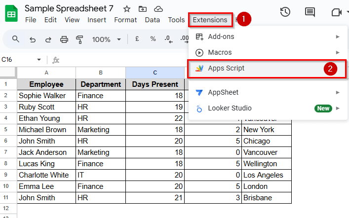 Swap Rows Using Apps Script