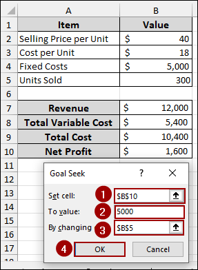 Applying Goal Seek for What-if Analysis