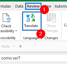 Translate Portuguese to English Using Excel’s Review Tab