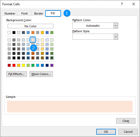 Choosing fill color