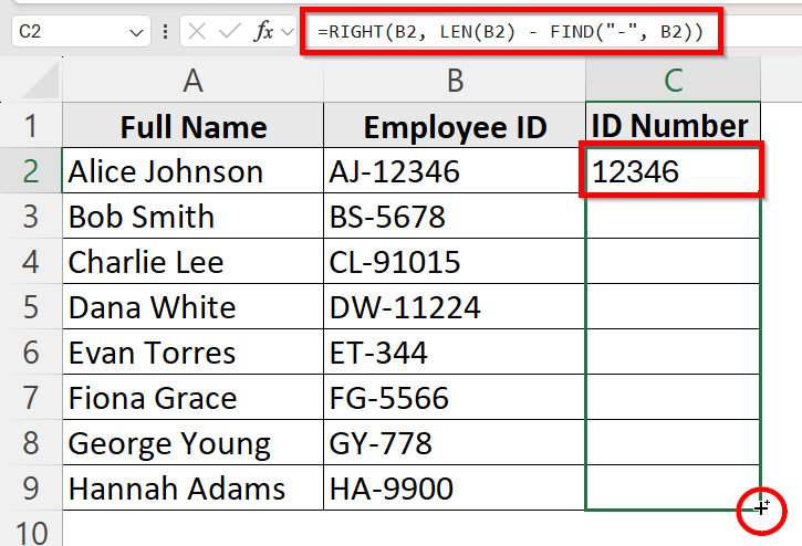 Combine FIND and RIGHT Functions to Find from Right Side of String