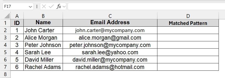 Using REGEXTEST (Built-in) Tool to Match a Pattern in Excel