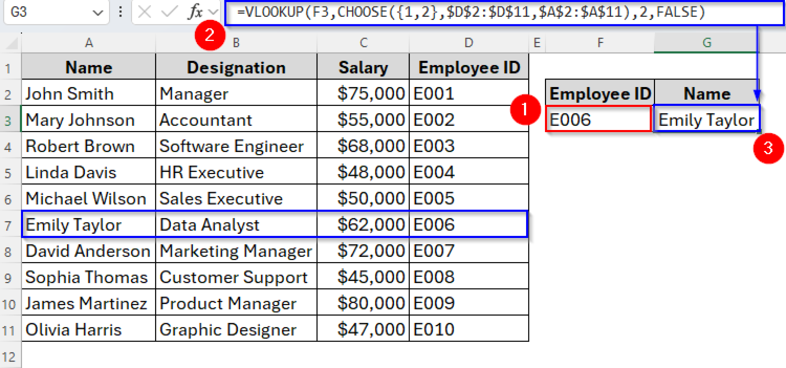How to Use VLOOKUP with CHOOSE Function in Excel - Excel Insider