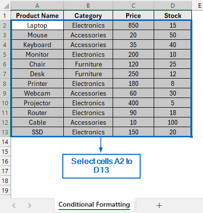 Highlight Search Results with Conditional Formatting