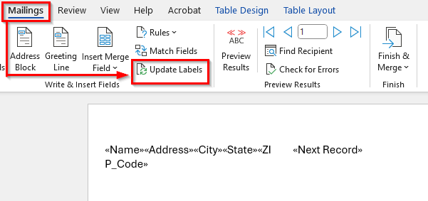 Steps to Mail Merge Labels from Excel to Word
