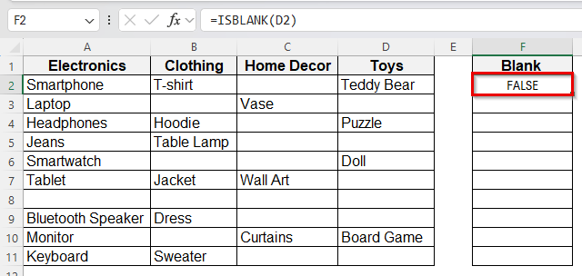 Find Blank Cells Using Formulas (ISBLANK/COUNTBLANK)