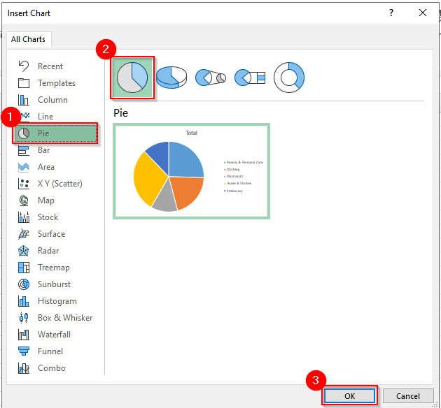 Create a Pivot Pie Chart With Multiple Data in Excel from Pivot Table