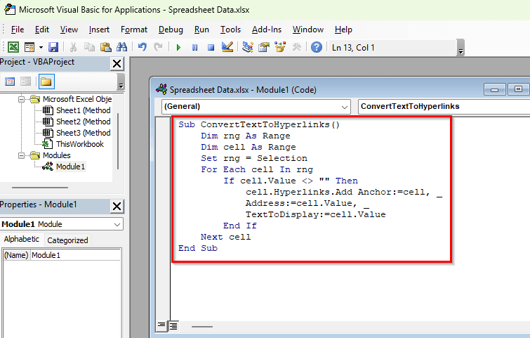 Use VBA to Bulk Convert Text into Hyperlinks