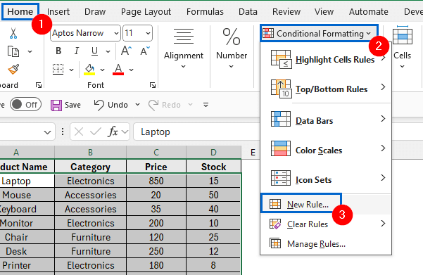 Highlight Search Results with Conditional Formatting