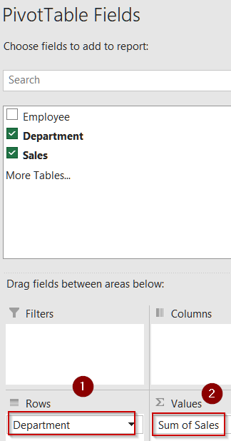 Summarize Rows by Cell Value Using a Pivot Table
