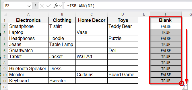 Find Blank Cells Using Formulas (ISBLANK/COUNTBLANK)