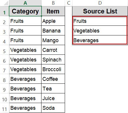 Using Data Validation to Create a Drop-Down List Inside a Cell