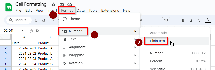How to Format Cells in Google Sheets