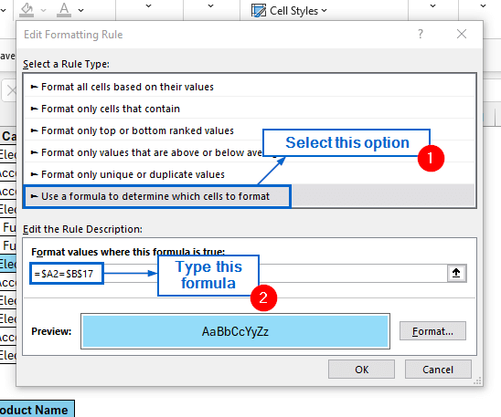 Highlight Search Results with Conditional Formatting