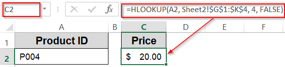 Retrieve Data from a Horizontal Layout with HLOOKUP Function