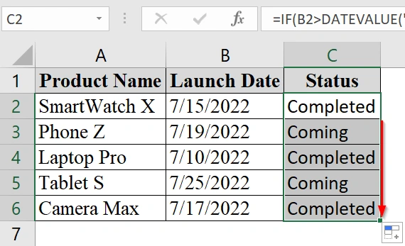 Combine IF Function with Hardcoded Date to Check if One Date is Greater than Another