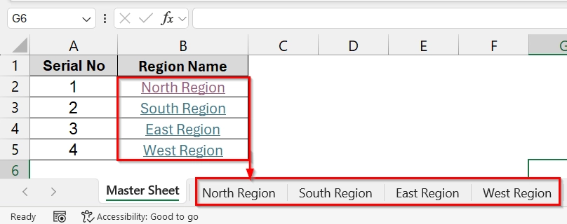 Applying HYPERLINK Function to Link Sheets to a Master Sheet in Excel