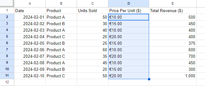 How to Format Cells in Google Sheets