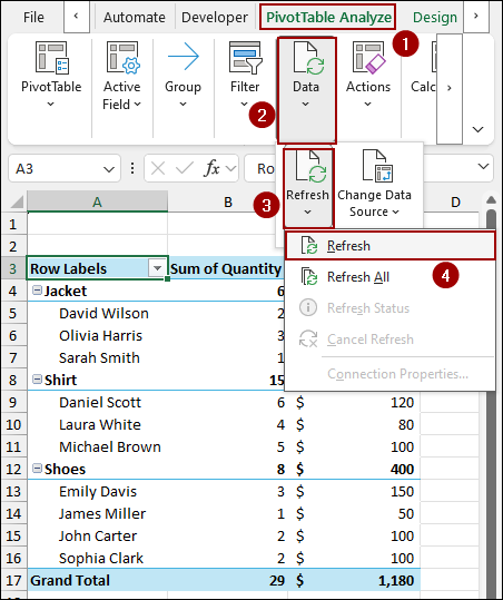 Inserting Rows in the Source Data Table